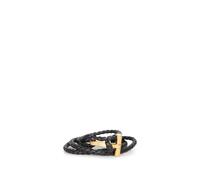 Tom Ford - Bracelet en cuir tressé avec logo doré - Homme - Accessoires - Brun - Taille: M