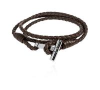 Tom Ford - Bracelet T en Cuir Tressé - Homme - Accessoires - Brun - Taille: L