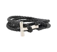Tom Ford - Braided Leather T Bracelet - Homme - Accessoires - Noir - Taille: XL
