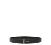 Tom Ford - Ceinture T à boucle et insert en cuir grainé - Homme - Accessoires - Noir - Taille: 95 CM