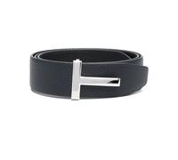 Tom Ford - Ceinture T Icon en Cuir Grainé - Homme - Accessoires - Noir - Taille: 100 CM