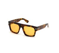 TOM FORD Homme TOM FORD FT0711 FAUSTO 56E Lunettes de soleil Acétate Havane Marron Carré Normale