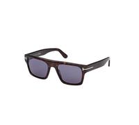 TOM FORD Homme TOM FORD FT1337 CYRUS-02 52V Lunettes de soleil Acétate La Havane Bleu Carré Normale