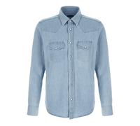 Tom Ford - Denim Chambray Western Shirt - Homme - Chemises - Bleu - Taille: L