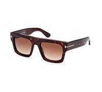 TOM FORD Homme TOM FORD FT0711 FAUSTO 52F Lunettes de soleil Acétate Havane Marron Carré Normale Ombré