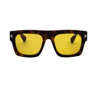 TOM FORD Homme TOM FORD FT0711 FAUSTO 56E Lunettes de soleil Acétate Havane Marron Carré Normale