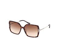 TOM FORD Femme FT1039 JOANNA 52F Lunettes de soleil Acétate Havane sombre Marron Papillon Normale Ombré