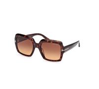 TOM FORD Femme FT1082 KAYA 52F Lunettes de soleil Acétate Havane Marron Carré Normale Ombré