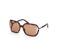 TOM FORD Femme FT1089 SOLANGE-02 52E Lunettes de soleil Injecté Havane Marron Papillon Normale