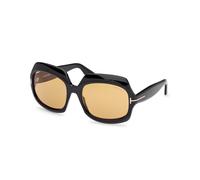 TOM FORD Femme FT1155 REN 01E Lunettes de soleil Acétate Noir Marron Géométrique Normale