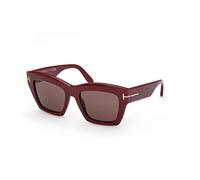 TOM FORD Femme FT1191 LUNA 69E Lunettes de soleil Acétate Bordeaux Marron Papillon Normale