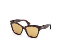 TOM FORD Femme FT1217 ELVIRA 52E Lunettes de soleil Acétate Havana Marrone Papillon Normale