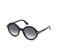 TOM FORD Femme TOM FORD FT0602 NICOLETTE-02 01B Lunettes de soleil Acétate Noir Gris Ronde Normale Ombré