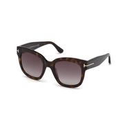 TOM FORD Femme TOM FORD FT0613 BEATRIX-02 52T Lunettes de soleil Acétate Havane sombre Bordeaux Géométrique Normale Ombré