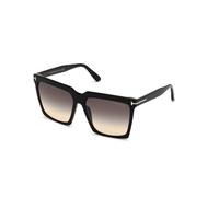 TOM FORD Femme TOM FORD FT0764 SABRINA-02 01B Lunettes de soleil Acétate Noir Gris Carré Normale Ombré