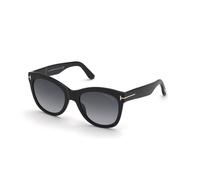 TOM FORD Femme TOM FORD FT0870 WALLACE 01B Lunettes de soleil Acétate Noir Gris Cat Eye Normale Ombré