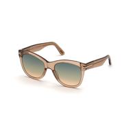 TOM FORD Femme TOM FORD FT0870 WALLACE 45P Lunettes de soleil Acétate Marron Vert Cat Eye Normale Ombré