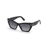TOM FORD Femme TOM FORD FT0871 WYATT 01B Lunettes de soleil Acétate Noir Gris Cat Eye Normale Ombré