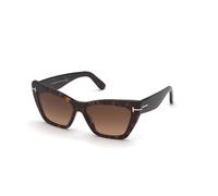 TOM FORD Femme TOM FORD FT0871 WYATT 52F Lunettes de soleil Acétate Havane Marron Cat Eye Normale Ombré