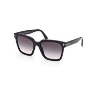 TOM FORD Femme TOM FORD FT0952 SELBY 01B Lunettes de soleil Acétate Noir Gris Carré Normale Ombré