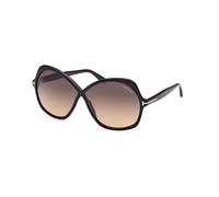 TOM FORD Femme TOM FORD FT1013 ROSEMIN 01B Lunettes de soleil Acétate Noir Gris Papillon Normale Ombré