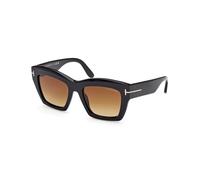 TOM FORD Femme TOM FORD FT1191 LUNA 01F Lunettes de soleil Acétate Noir Marron Papillon Normale Ombré
