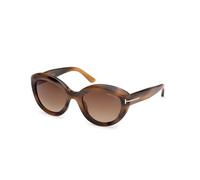 TOM FORD Femme TOM FORD FT1316 STACY-02 55F Lunettes de soleil Acétate La Havane Marron Cat Eye Normale