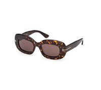 TOM FORD Femme TOM FORD FT1345 ISLAY-02 52E Lunettes de soleil Acétate La Havane Marron Carré Normale