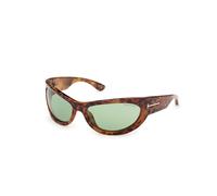 TOM FORD Femme TOM FORD FT1365 LEONA-02 55N Lunettes de soleil Injecté La Havane Vert Cat Eye Normale