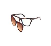 TOM FORD Femme TOM FORD FT5971-B 052 Montures optiques Acétate Havane Cat Eye Normale