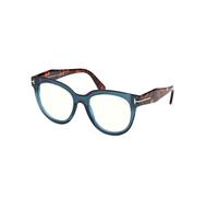 TOM FORD Femme TOM FORD FT5987-B 092 Montures optiques Acétate Bleu Papillon Normale
