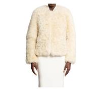 Tom Ford, Femme, Vestes, Blanc, Taille: 34 FR Collarless Shearling Jacket