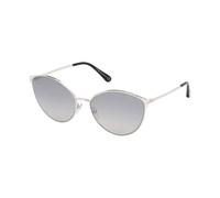 Tom Ford Femmes Cat Eye Lunettes de Soleil Zeila FT0654 18C Argent / Gris Miroir