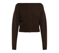 Tom Ford - Gilet Court Boutonné En Cachemire Doux À Encolure Dégagée - Femme - Pulls - Brun - Taille: 38 FR