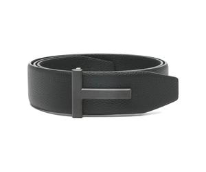 Tom Ford - Grain Leather T Icon Belt - Homme - Accessoires - Noir - Taille: 110 CM