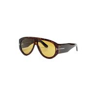 TOM FORD Homme TOM FORD FT1044 BRONSON 52N Lunettes de soleil Acétate La Havane Vert Pilote Normale
