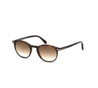 TOM FORD Homme FT0539 ANDREA-02 52F Lunettes de soleil Acétate Havane sombre Marron Ronde Normale Ombré