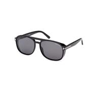 TOM FORD Homme FT1022 ROSCO 01A Lunettes de soleil Acétate Noir Gris Carré Normale