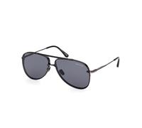 TOM FORD Homme FT1071 LEON 01A Lunettes de soleil Métal Noir Gris Pilote Normale Ombré