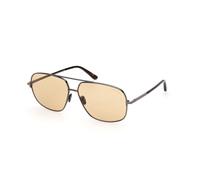 TOM FORD Homme FT1096 TEX 08E Lunettes de soleil Métal Gris Marron Carré Photochromatique