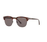 TOM FORD Homme TOM FORD FT0248 HENRY 52A Lunettes de soleil Acétate Havane sombre Fumée Carré Normale
