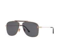 Tom Ford Homme Sunglass Jaden - Couleur du Monture: Argent brillant, Couleur de Lentille: Gris