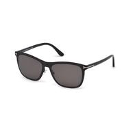 TOM FORD Homme TOM FORD FT0526 ALASDHAIR 02A Lunettes de soleil Métal Noir Fumée Géométrique Normale