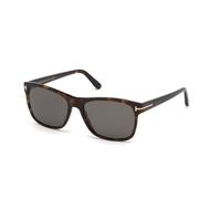 TOM FORD Homme TOM FORD FT0698 GIULIO 52D Lunettes de soleil Acétate Havane sombre Fumée Géométrique Polarisé