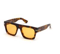 TOM FORD Homme TOM FORD FT0711 FAUSTO 56E Lunettes de soleil Acétate Havane Marron Carré Normale