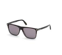 TOM FORD Homme TOM FORD FT0832 Fletcher 55C Lunettes de soleil Acétate Havane coloré Fumée Carré Normale Miroir