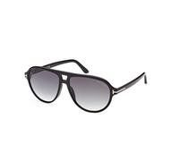 TOM FORD Homme TOM FORD FT0932 JEFFREY 01B Lunettes de soleil Acétate Noir Gris Pilote Normale Ombré