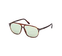 TOM FORD Homme TOM FORD FT1026 BRUCE 54N Lunettes de soleil Acétate Havane Vert Carré Normale