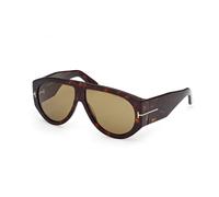 TOM FORD Homme TOM FORD FT1044 BRONSON 52N Lunettes de soleil Acétate La Havane Vert Pilote Normale
