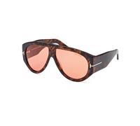 TOM FORD Homme TOM FORD FT1044 BRONSON 52S Lunettes de soleil Acétate Havane Bordeaux Pilote Normale